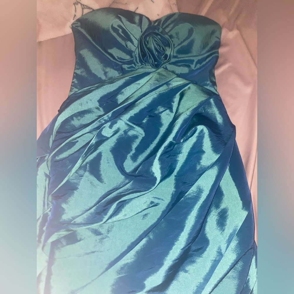 Romeo & Juliet Couture Strapless Blue Dress